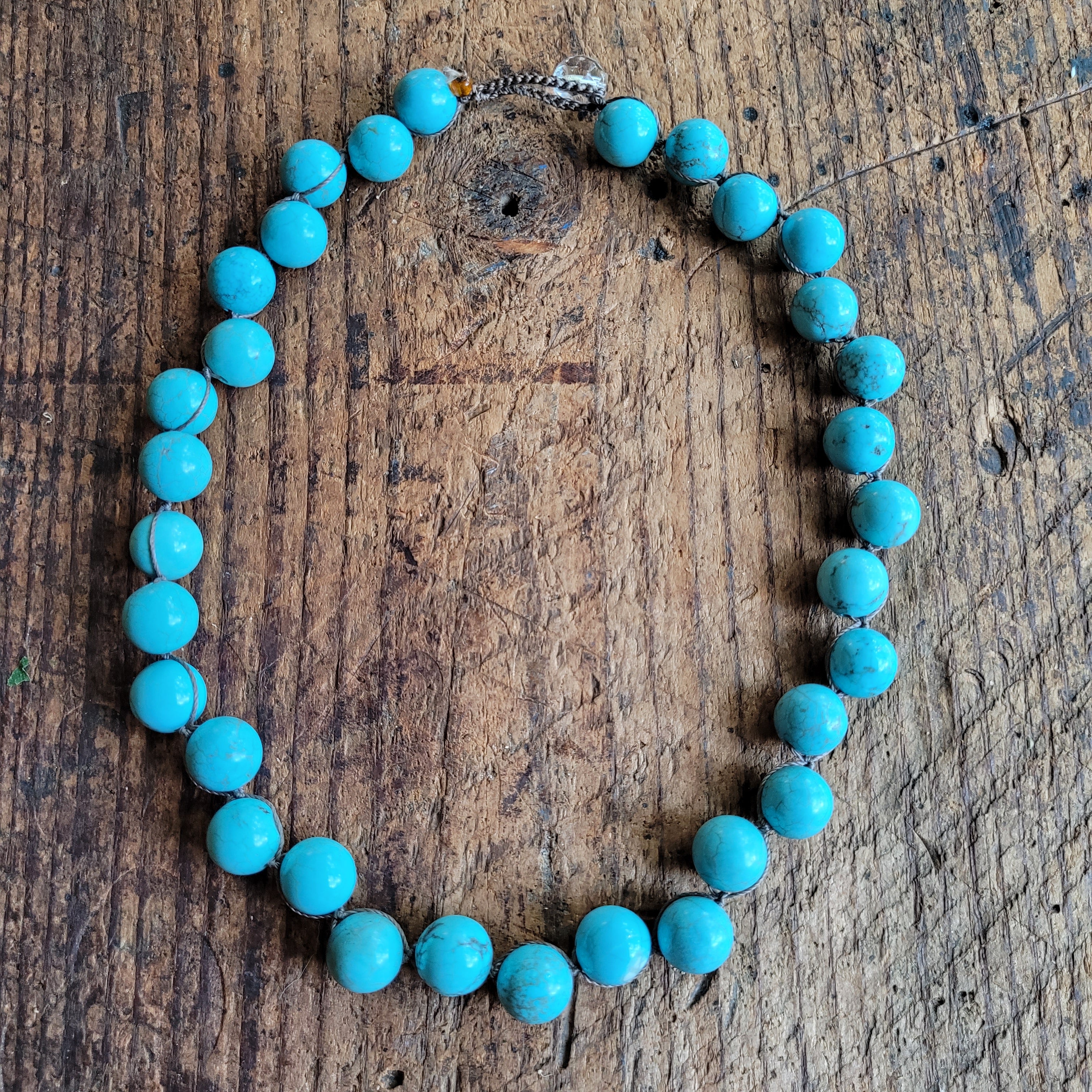 Love Me Knot - Knotted Turquoise Howlite Necklace
