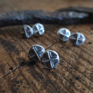 Silver Ancient Cross Stud Earrings - Unisex Earrings